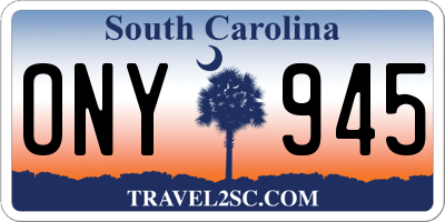 SC license plate ONY945