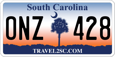 SC license plate ONZ428