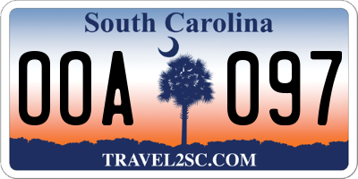 SC license plate OOA097
