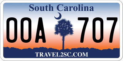 SC license plate OOA707