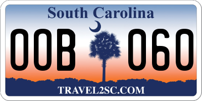 SC license plate OOB060