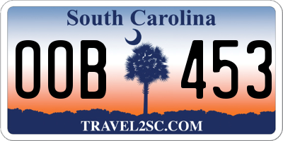SC license plate OOB453