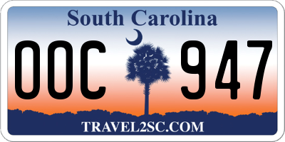SC license plate OOC947