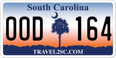 SC license plate OOD164