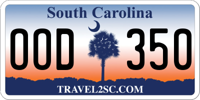 SC license plate OOD350