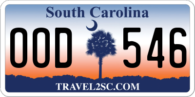 SC license plate OOD546