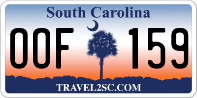 SC license plate OOF159
