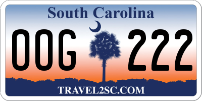 SC license plate OOG222