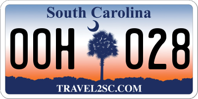 SC license plate OOH028