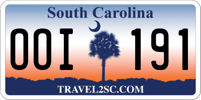 SC license plate OOI191