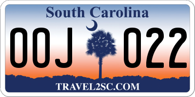 SC license plate OOJ022