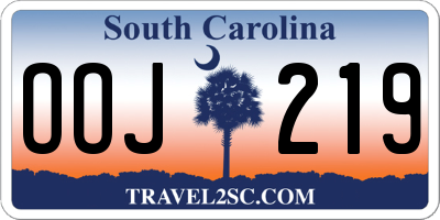 SC license plate OOJ219