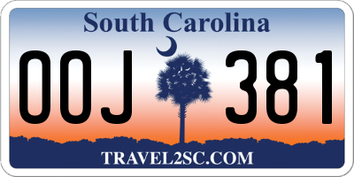 SC license plate OOJ381