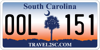SC license plate OOL151