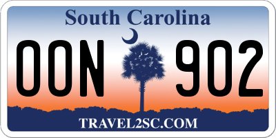 SC license plate OON902