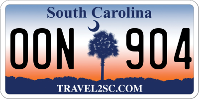 SC license plate OON904