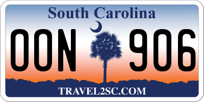 SC license plate OON906