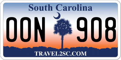 SC license plate OON908