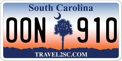SC license plate OON910