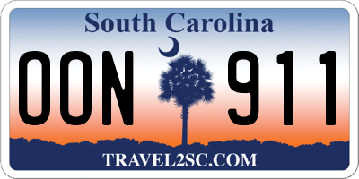 SC license plate OON911