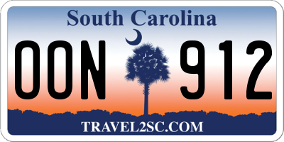 SC license plate OON912
