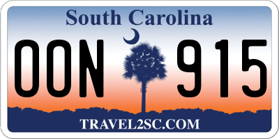 SC license plate OON915