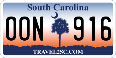 SC license plate OON916