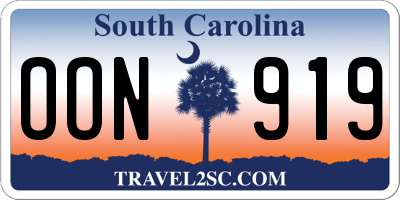 SC license plate OON919