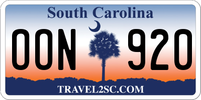SC license plate OON920