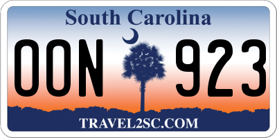 SC license plate OON923