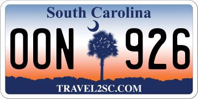 SC license plate OON926