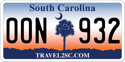 SC license plate OON932