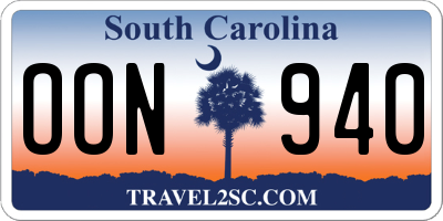 SC license plate OON940