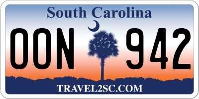 SC license plate OON942