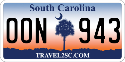 SC license plate OON943