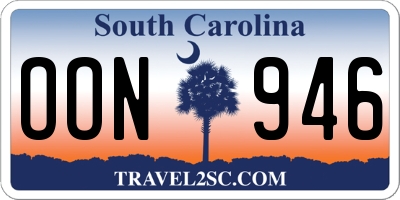 SC license plate OON946