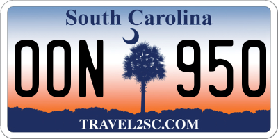 SC license plate OON950