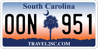SC license plate OON951