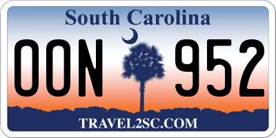 SC license plate OON952