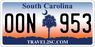 SC license plate OON953