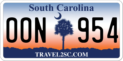 SC license plate OON954