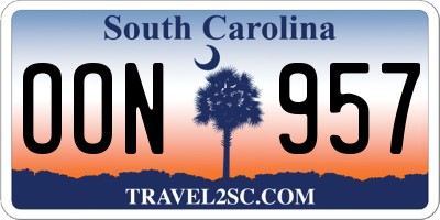 SC license plate OON957