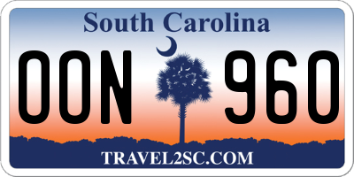 SC license plate OON960
