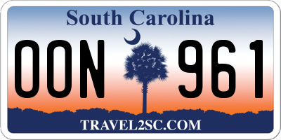SC license plate OON961