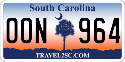 SC license plate OON964