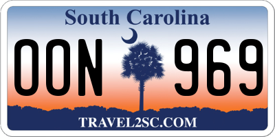 SC license plate OON969