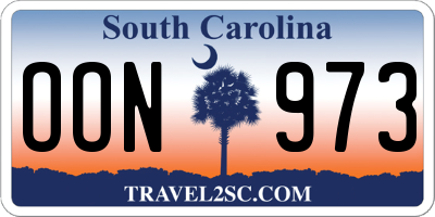 SC license plate OON973