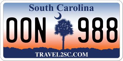 SC license plate OON988