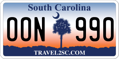 SC license plate OON990