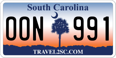 SC license plate OON991